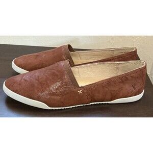 Frye Melanie Slip On Sneakers Size 11 Cognac Brown Leather Loafers Flats Shoes